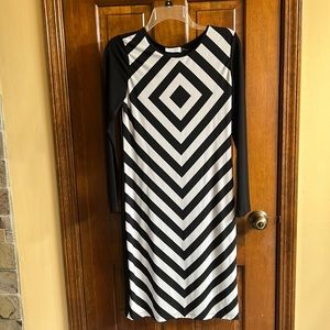 Calvin Klein black and white dress!